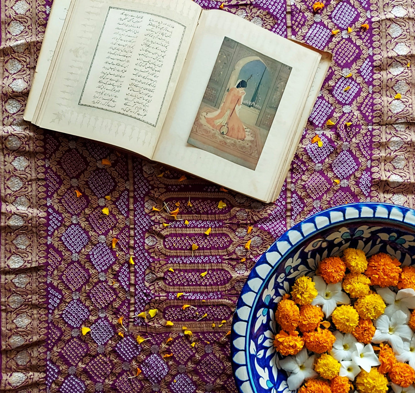 Purple Kutchi Chunri Saree