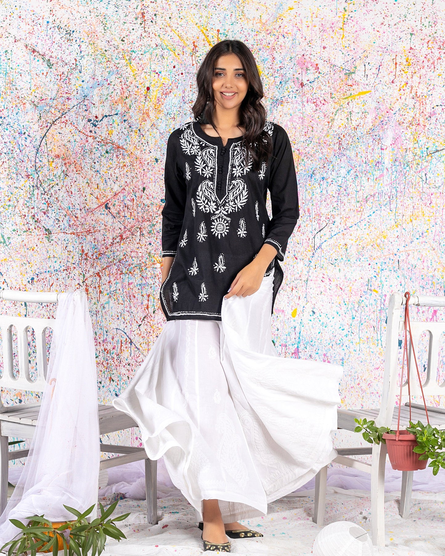 White cotton sharara hotsell
