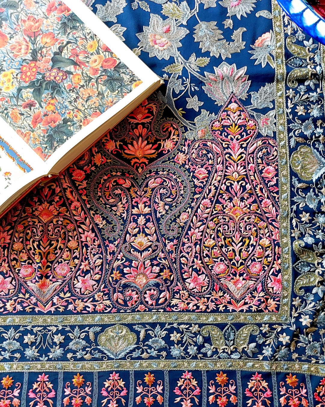 aafrinish floral Indian Chintz shawl pure georgette chiffon 