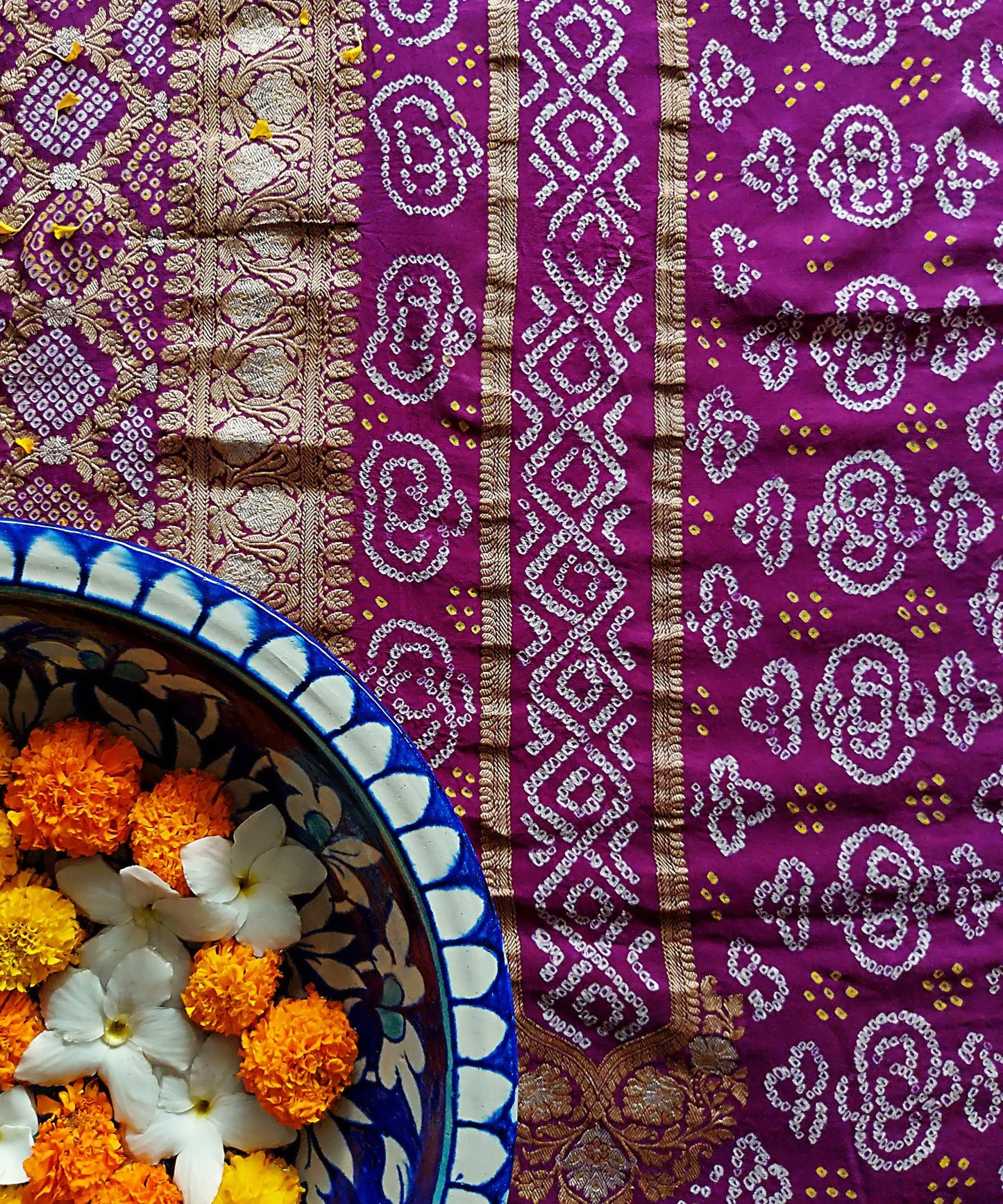 Purple Kutchi Chunri Saree