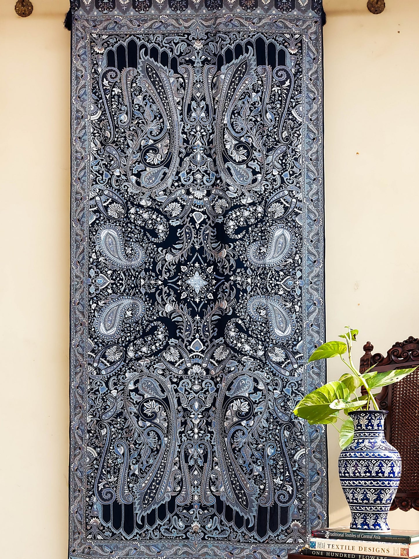 Midnight Blue dupatta on pure Georgette Chiffon