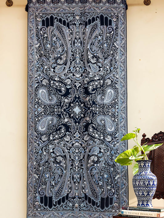 Midnight Blue dupatta on pure Georgette Chiffon