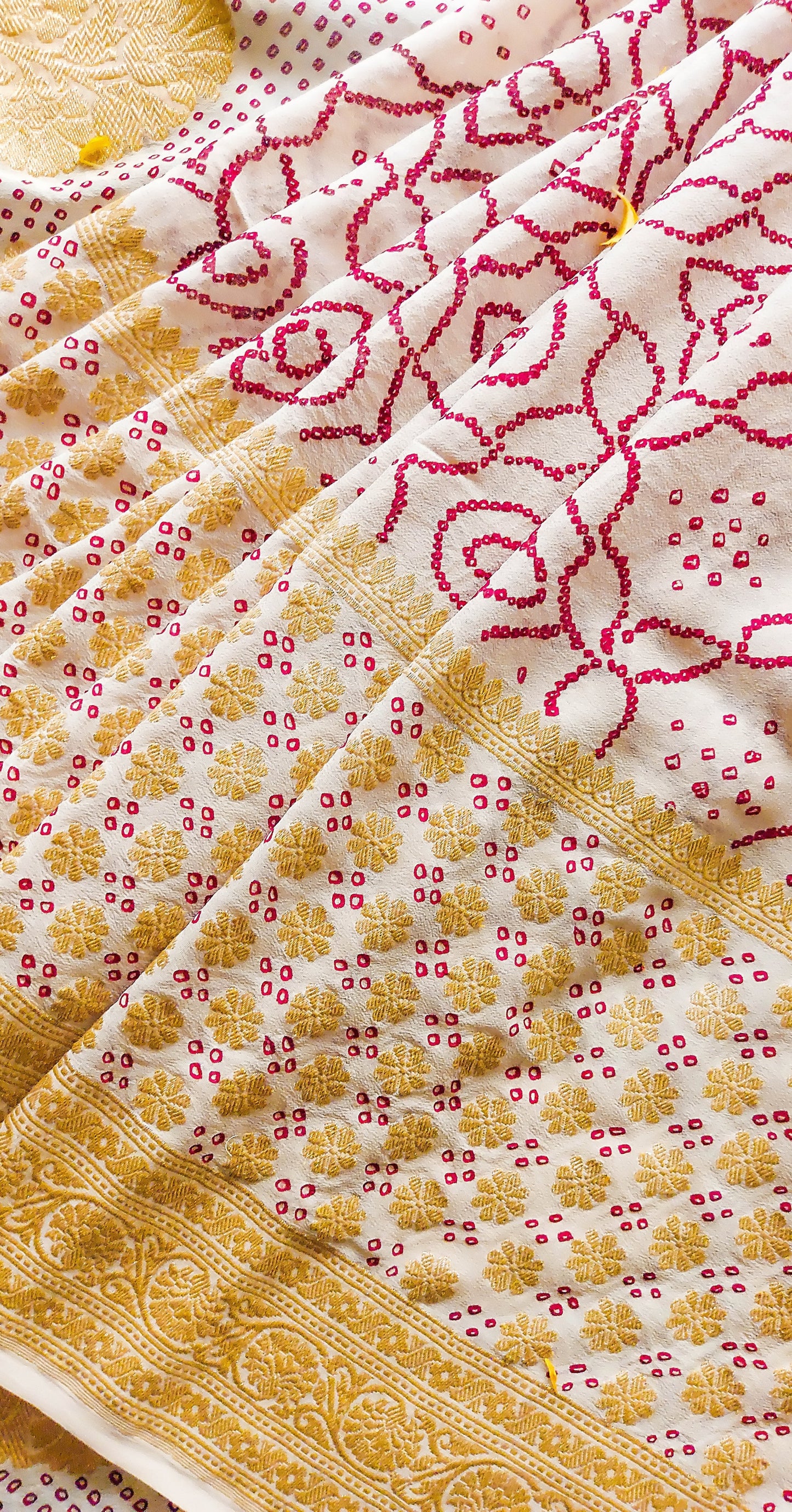 Simply Ivory Chundri Saree