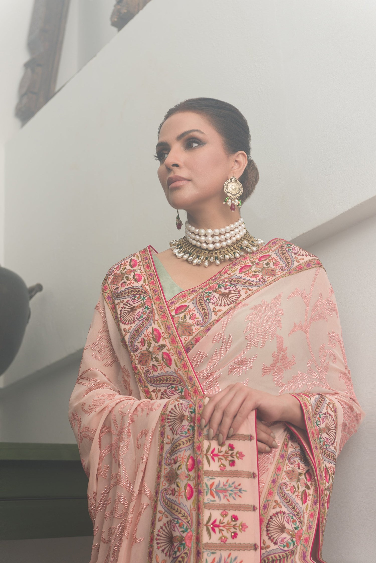 Watermelon Pink Chikankari Kurta –