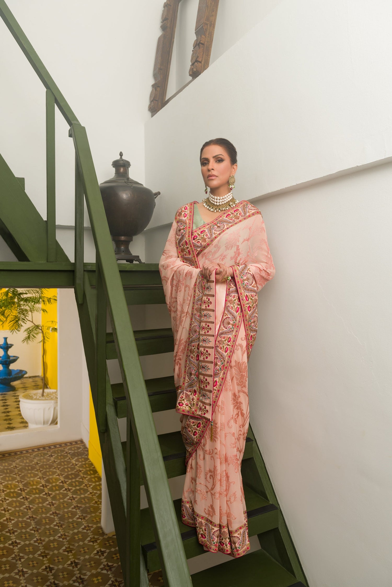 Watermelon Pink Chikankari Kurta –