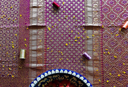 Imperial Purple Kutchi Chundri Saree